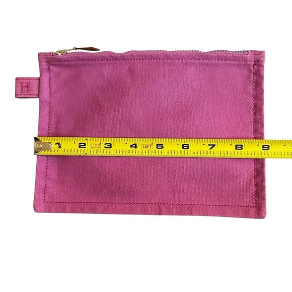 Authentic Hermès Pink Bora Bora Pouch Canvas Small Clutch Cosmetic Case - Picture 10 of 16